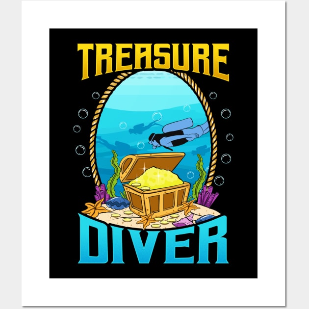 Awesome Scuba Diving Treasure Diver Wall Art by theperfectpresents